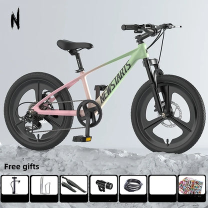 18-20-22 Inch 7-Speed MTB Kids Race Bike with Magnesium Alloy and Shock-Absorbent Wheels