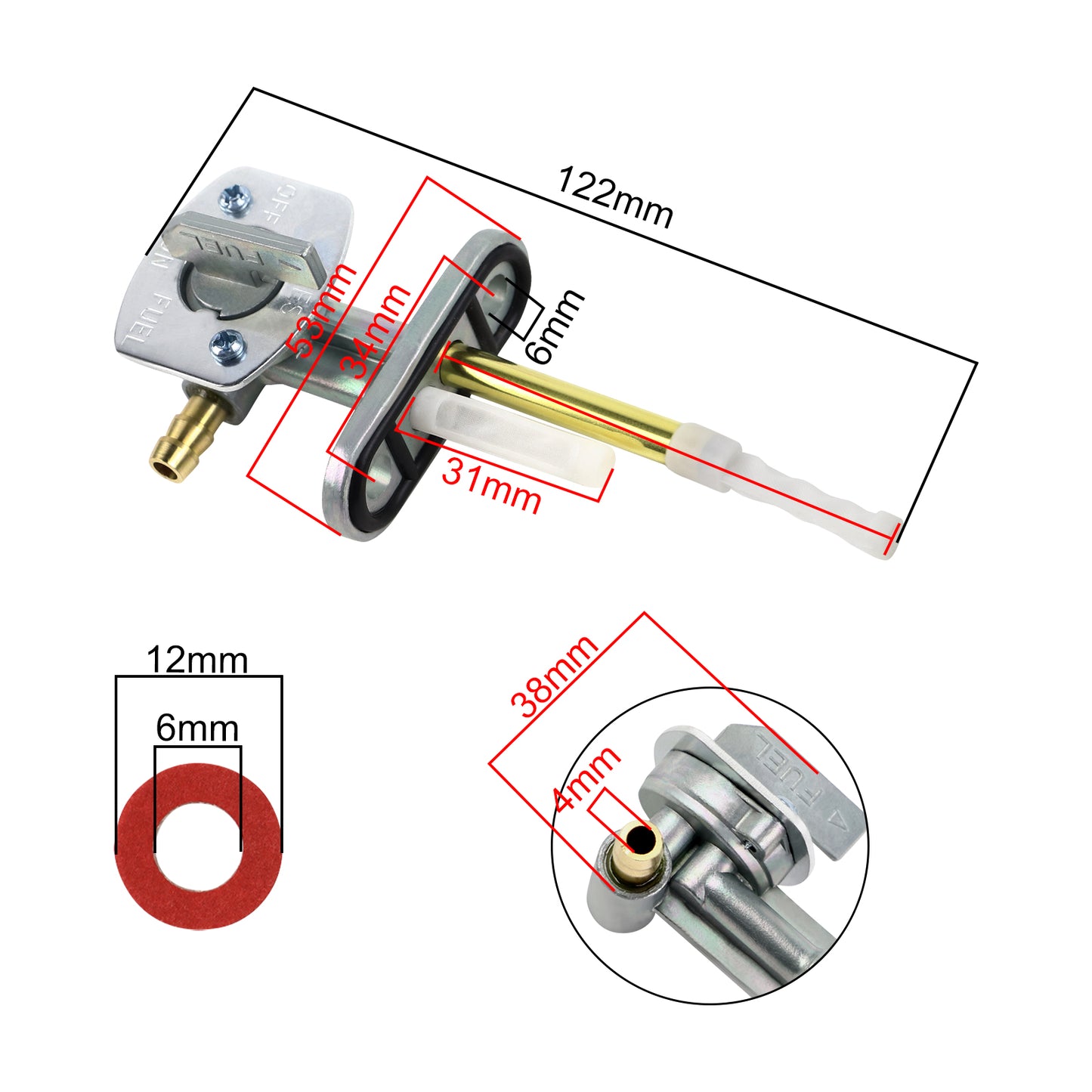 Valve de commutation de robinet de réservoir de gaz de moto, pour Kawasaki Yamaha Banshee 86-04 YFZ350 