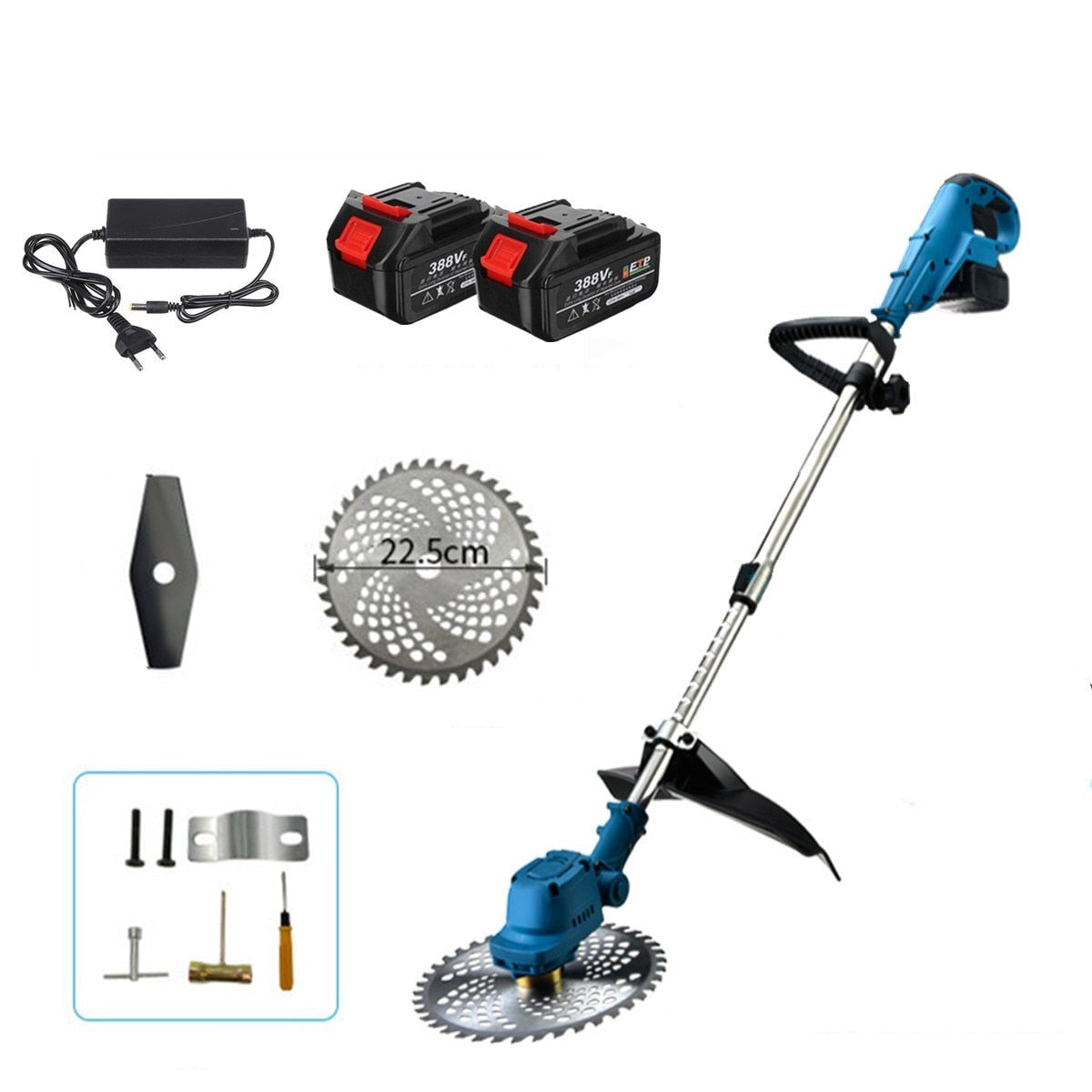 2000W 9 In Grass Trimmer Battery Cordless-Blades set with Battery and Charger