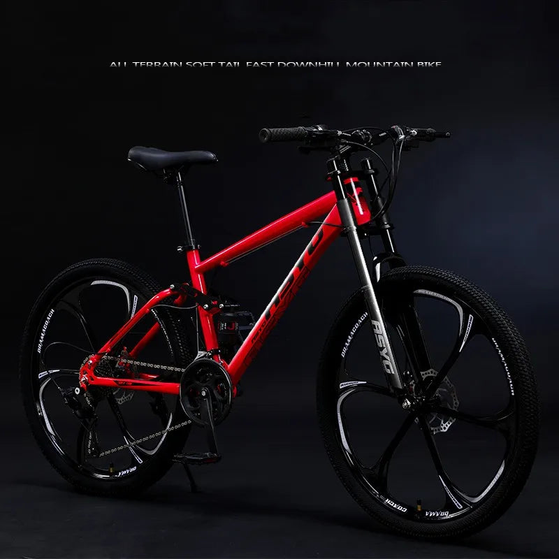24-26-Inch MTB with 21-30-Speed Gear All-Terrain Shock-Absorbing Frame