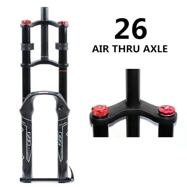 Horquilla MTB para bicicleta de montaña, suspensión 26-27,5-29er, magnesio, doble hombro, aire-aceite