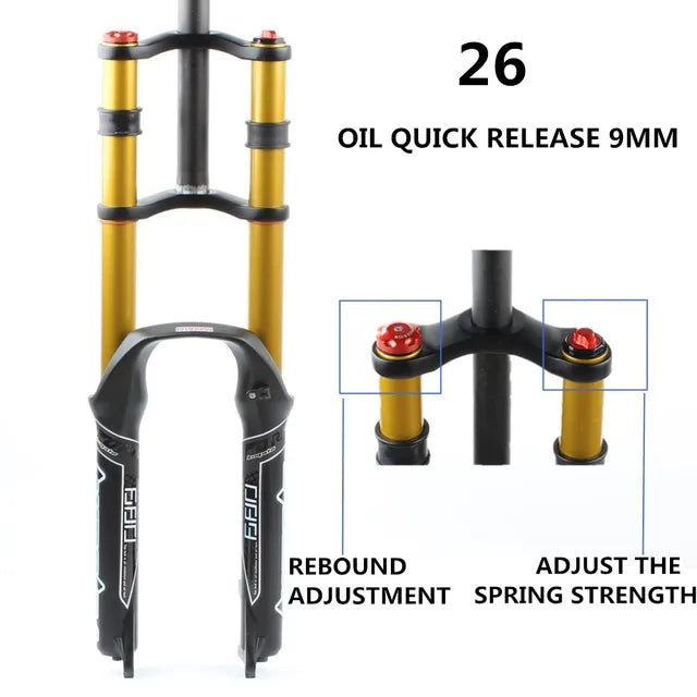 Mountain Bike MTB Fork 26-27.5-29er Suspension Magnesium Double Shoulder Air-Oil