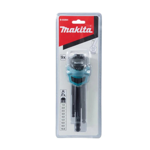 Makita B-65894 9Piece Allen Hex Key Wrench Set 1.5-10mm