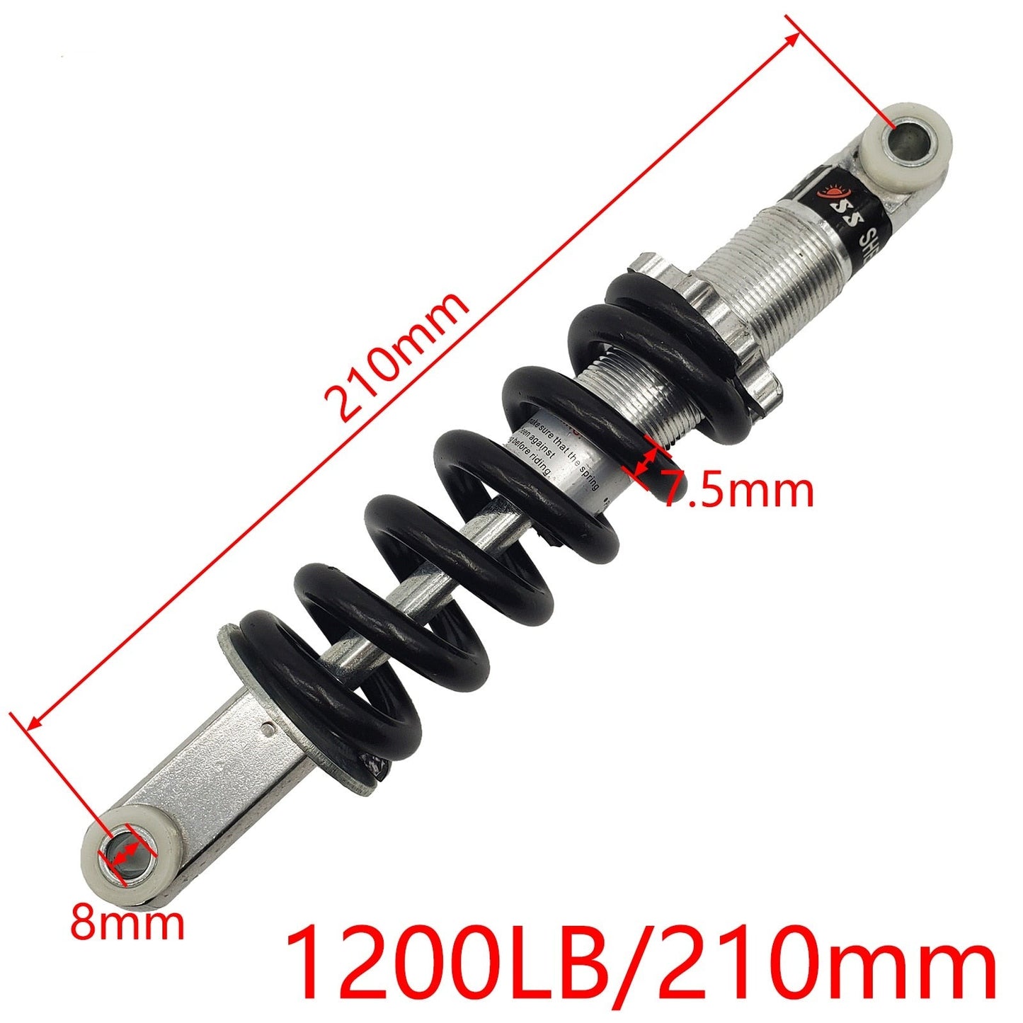 Amortisseur de moto pour vélo de poche E-Scooter 100-210mm, 650-1200lb