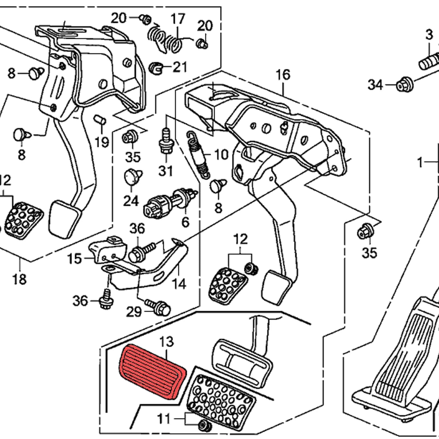 Cubierta de Pedal de freno para automóvil, para Honda Accord Civic CR-V Acura CL RL RDX ZDX RSX