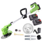24v Battery cordless string trimmer grass mower pack w 2 batteries and charger