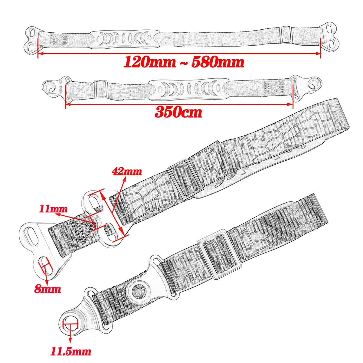 Sangle de sauvetage avant et arrière CNC pour moto, pour CR CRF XR YZ WR KXF KLX série 85-450