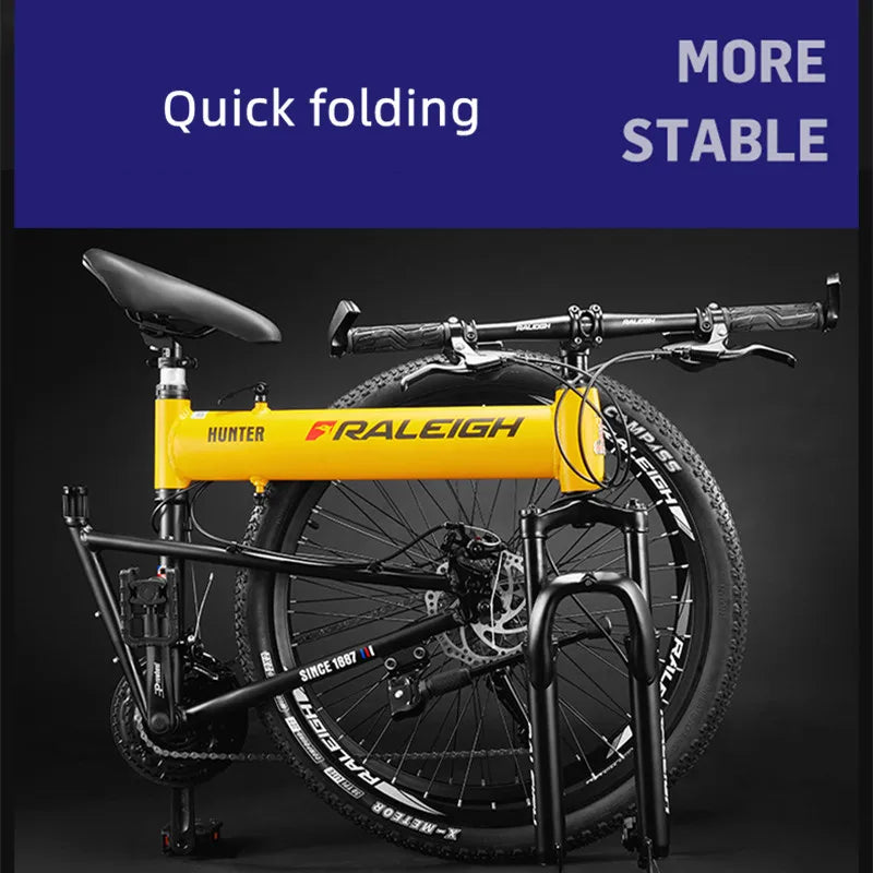 26 27.5" MTB Folding Mountain Bike 27/30/33-Speed Alloy Frame and Disc Brakes