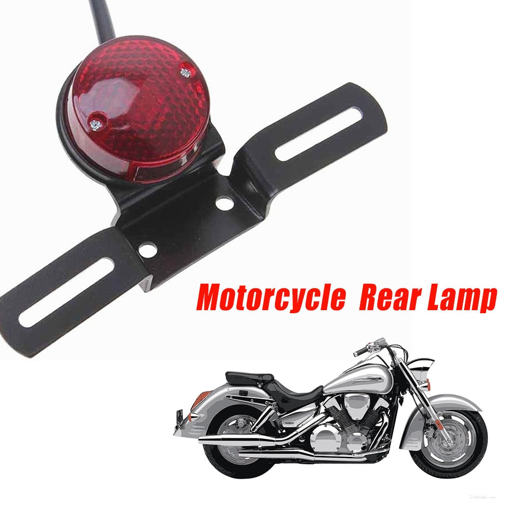 Motorcycle brake-stop tail light w license plate mount for Harley Honda Suzuki
