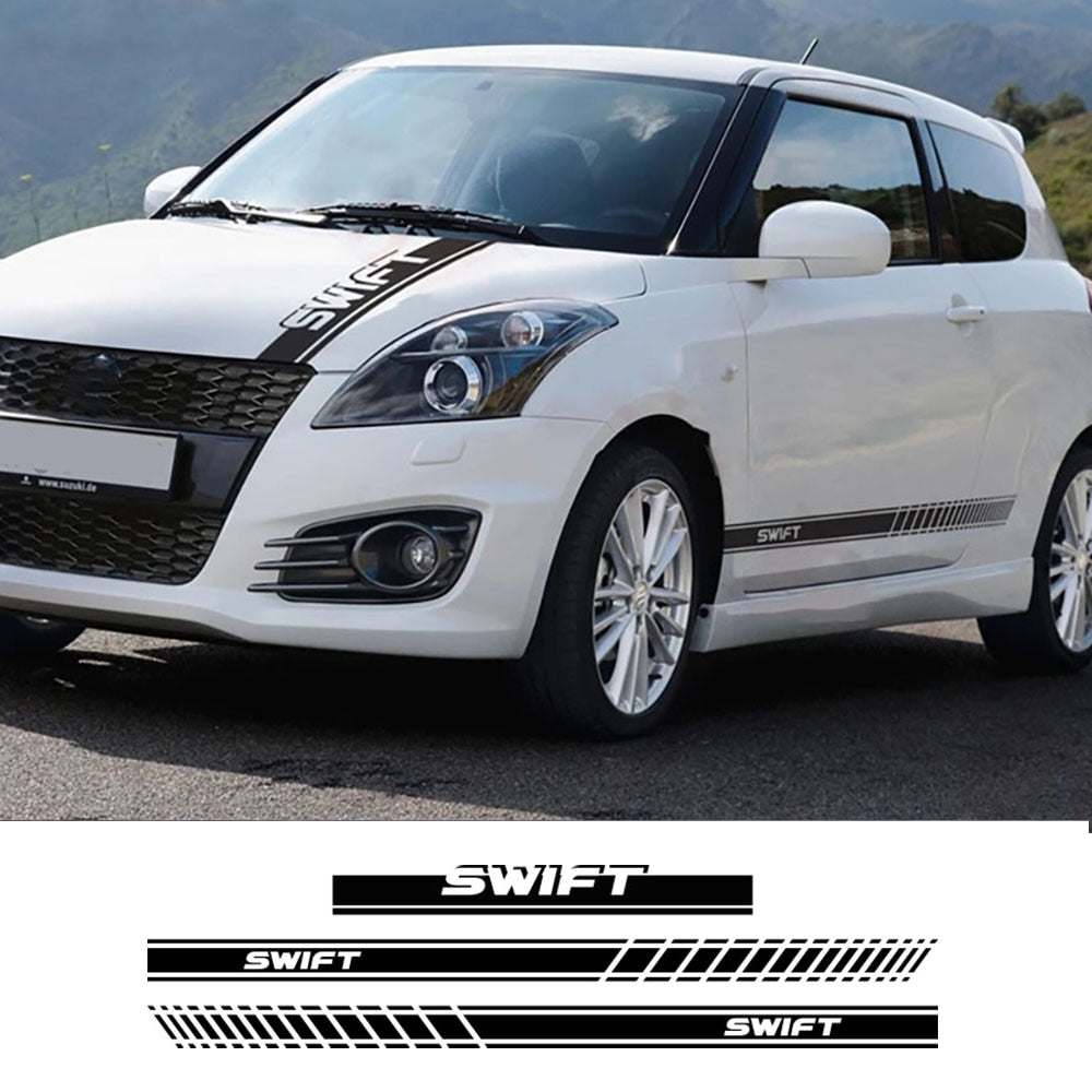 Juego de pegatinas de vinilo para puertas, faldas y capó de coche para Suzuki Swift