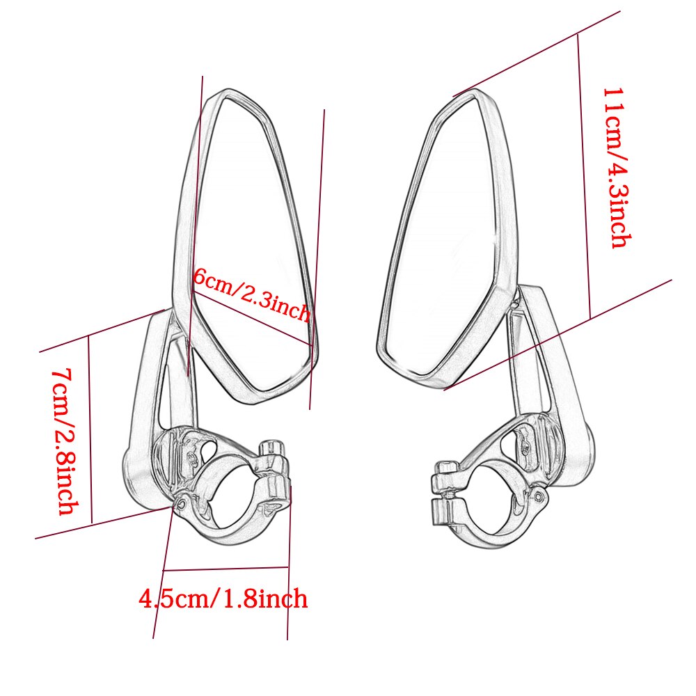Motorcycle handlebar end rearview mirrors for Yamaha R6 R1 MT MAX WR KTM Duke