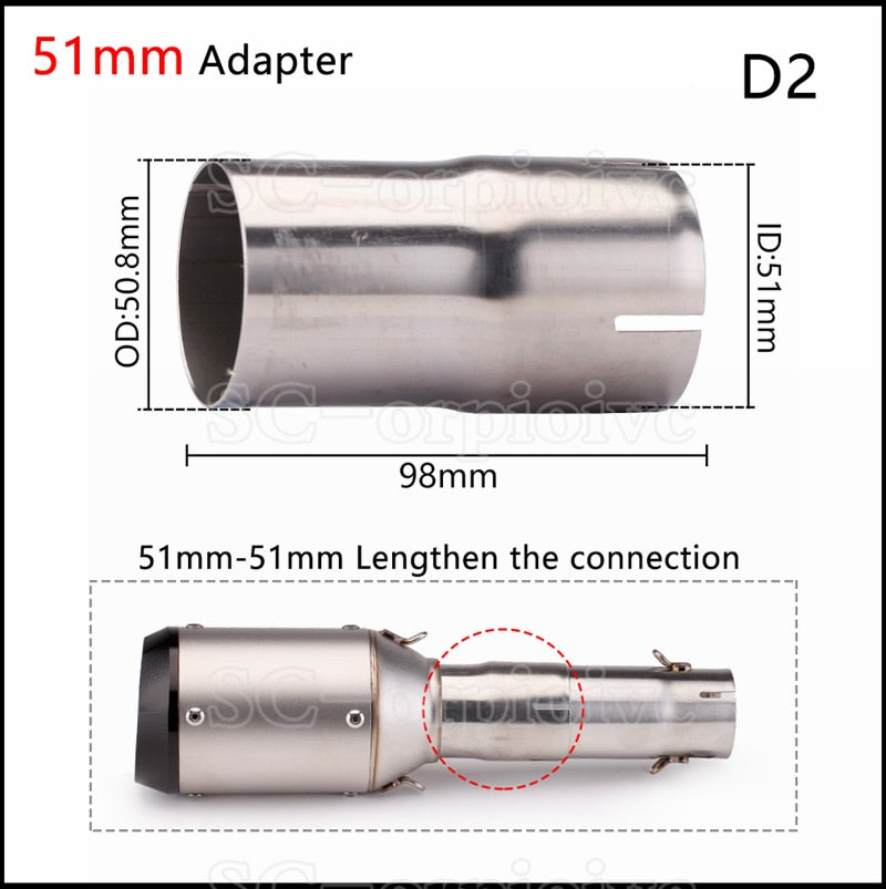 Motorcycle Exhaust Pipe adapter installment accessories & tools 60-51mm 51-38mm