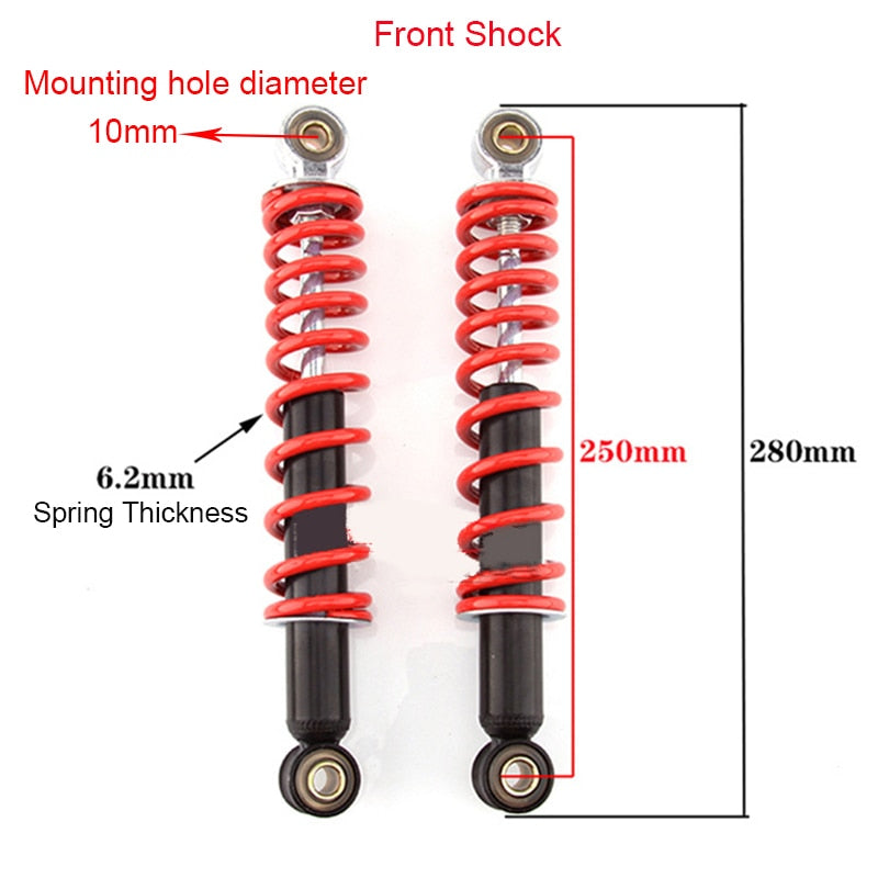 Motorcycle Shock Absorber Front-Rear 25-27cm -50-150cc for ATV Go Kart Pit Bike