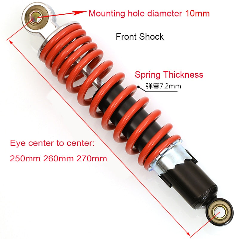 Motorcycle Shock Absorber Front-Rear 25-27cm -50-150cc for ATV Go Kart Pit Bike