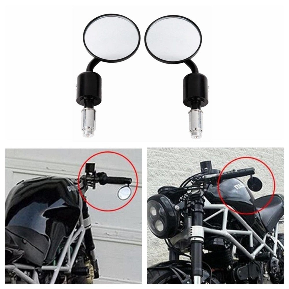 Motorcycle Rear View Mirrors For Kawasaki Yamaha Honda Suzuki 22mm Handlebars