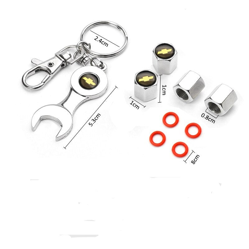 Jeu de bouchons de Valve de voiture, 4 pièces, capuchon de tiges de Logo pour Chevrolet Captiva Colorado Trax