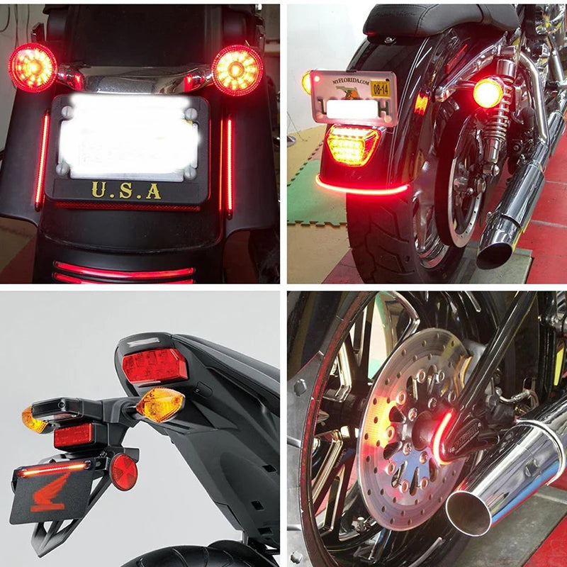 Moto Flexible 48 LED lumières bande arrière clignotants-feux d'arrêt de freinage