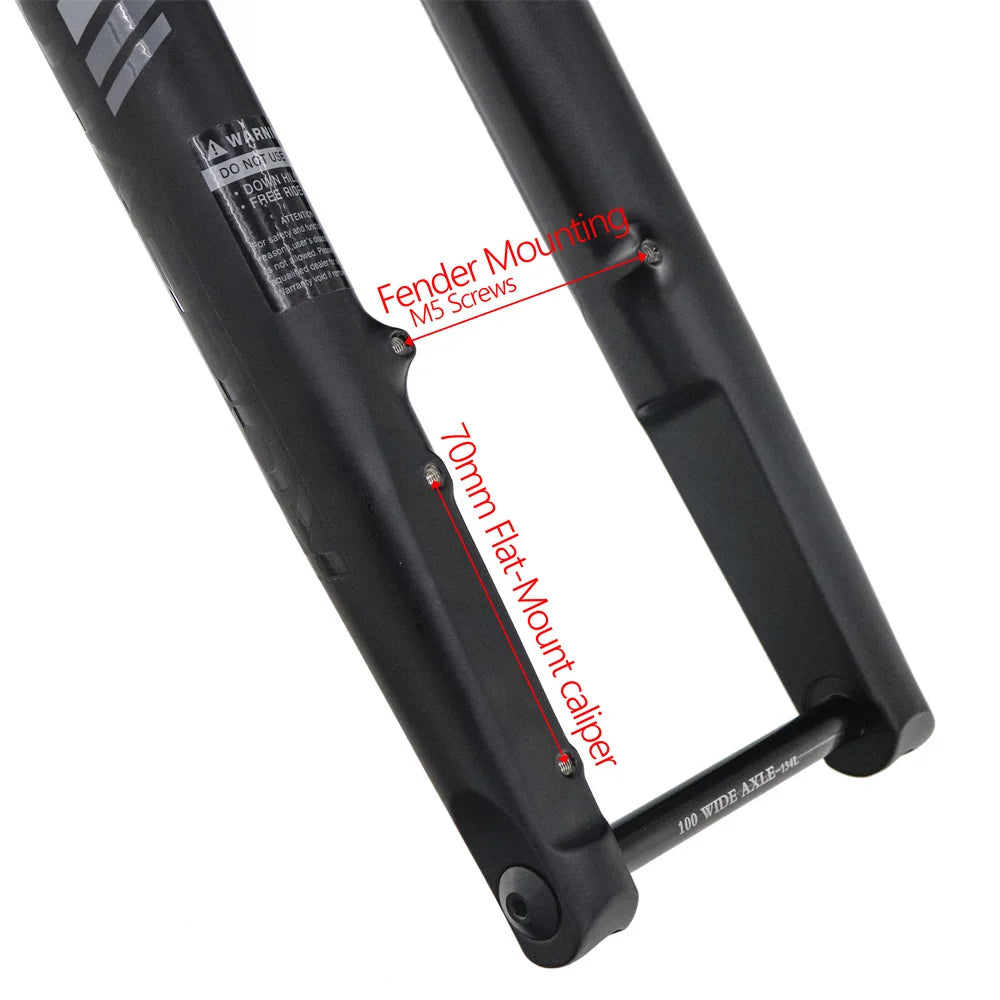 Mountain Bike MTB Gravel Suspension Fork Off-Road Air Pressure Damper Fork 700C