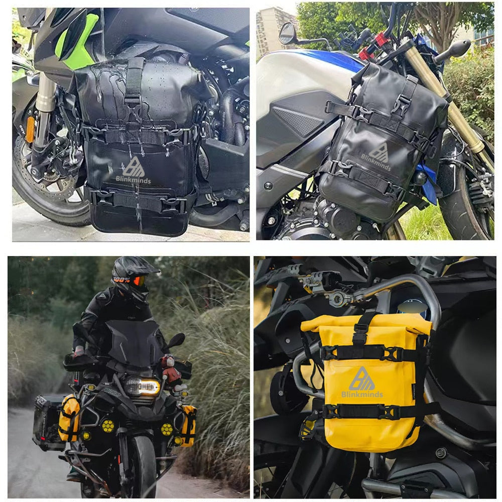 Motorcycle waterproof strapped bag for crash bars frame bumper for Honda NT1100