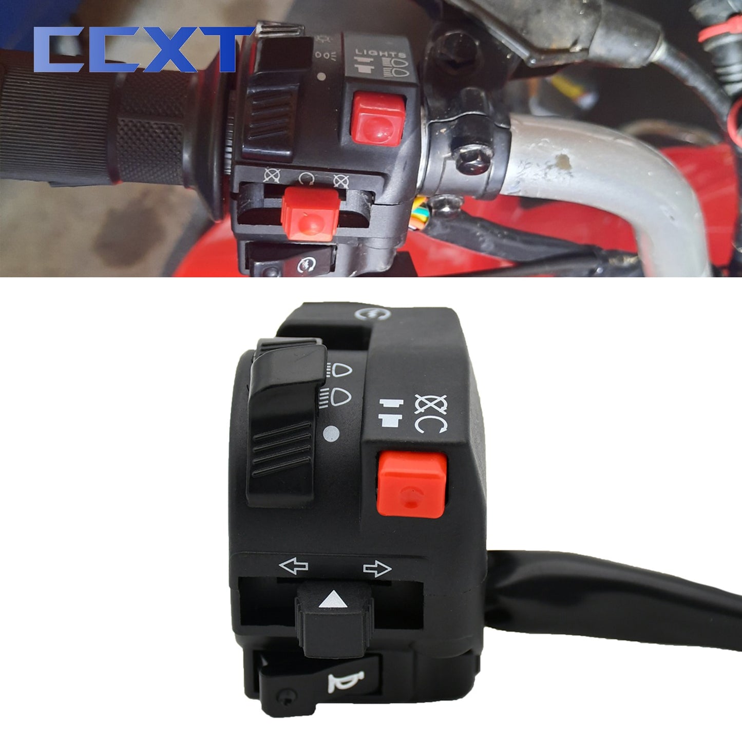 Interruptor de luz de señal de bocina de encendido de motocicleta para Honda Yamaha KTM Kawasaki 22 mm
