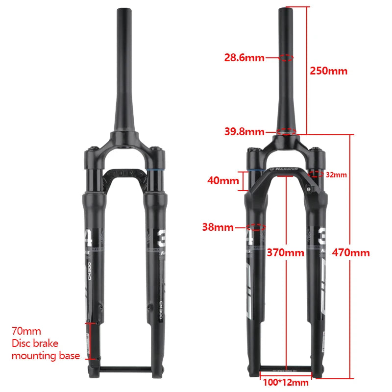 VTT VTT 27,5 pouces Fourche à suspension air-huile 700C pour vélo à frein à disque