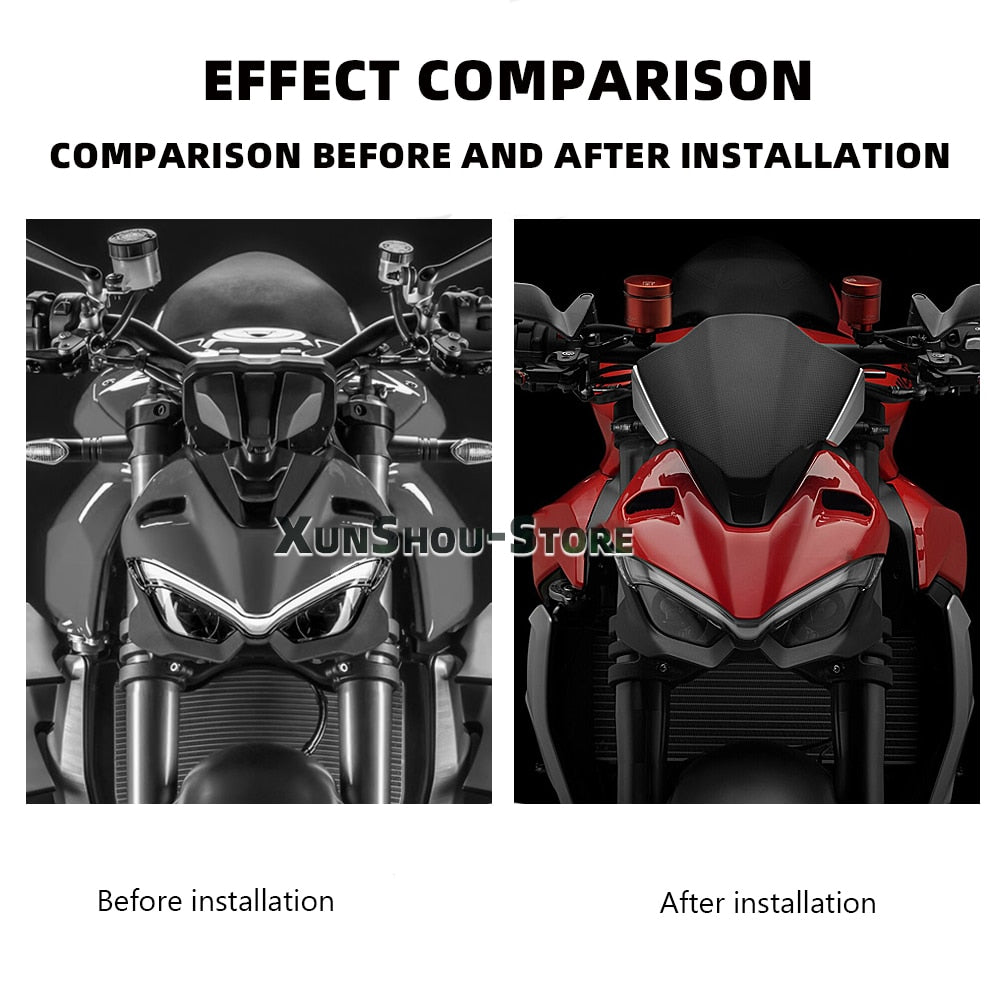 Pare-brise moto pour Ducati Streetfighter V4-V4S 2021 2022 2023