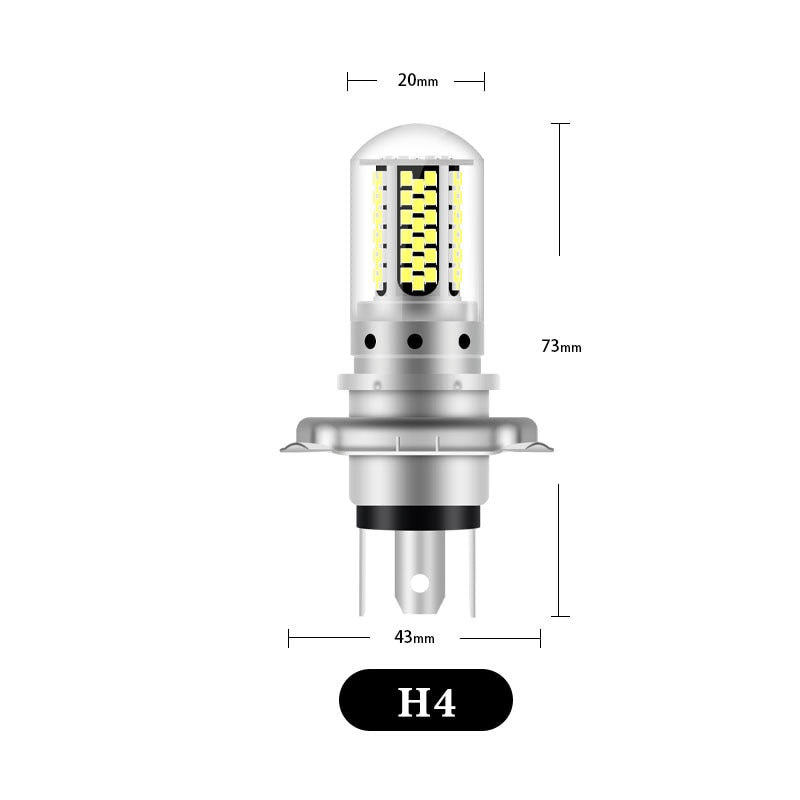 LED Light H4 BA20D P15D 12V 6000K for Motorbike Moped Scooter ATV headlights