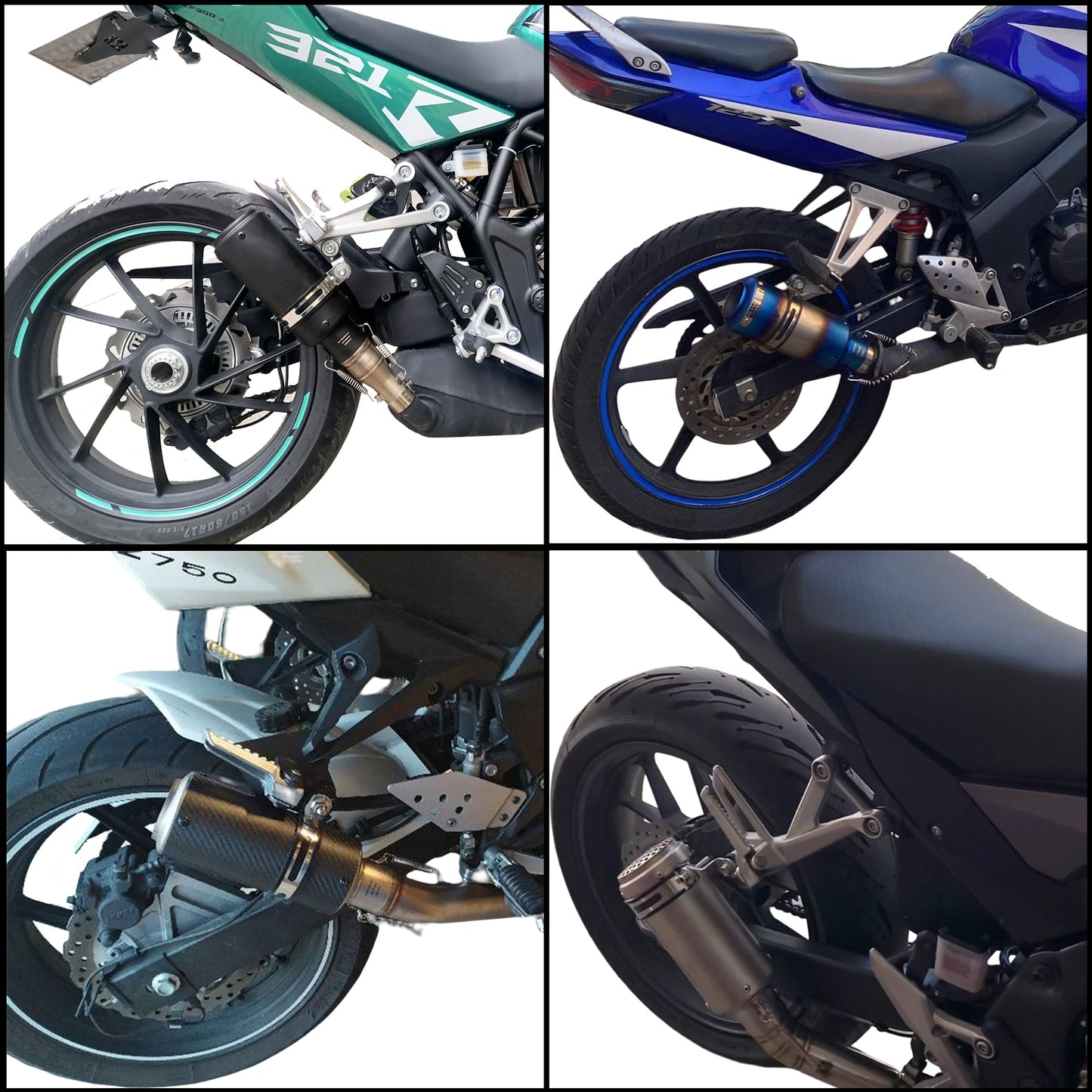 Motorcycle Exhaust Pipe-Muffler 51-60mm for Honda Yamaha Suzuki Kawasaki Benelli