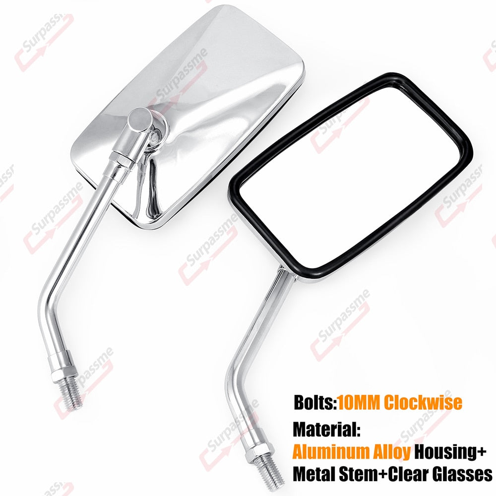 Motorcycle universal rearview mirrors chromed handles for ATVs E-bikes Scooters