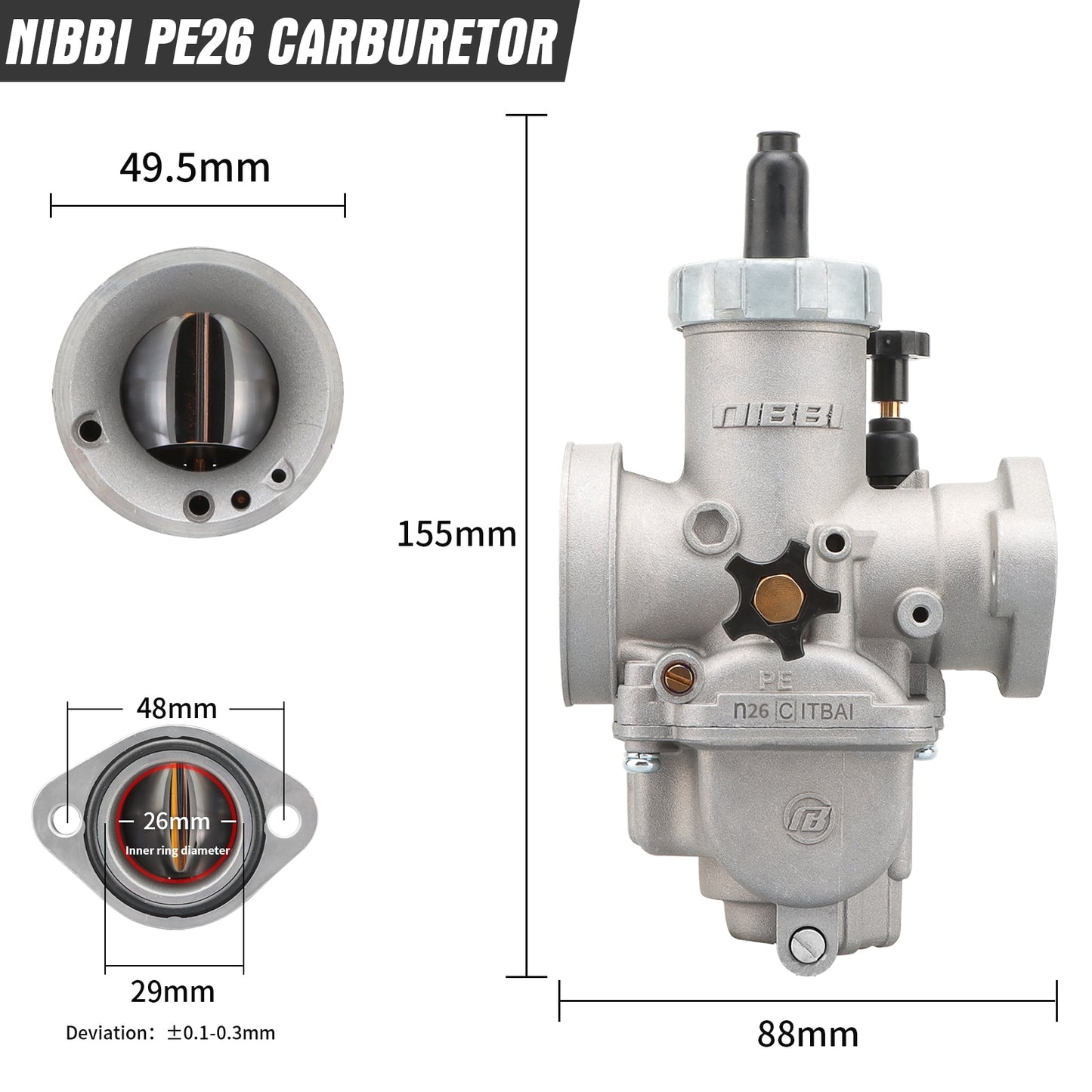 Carburateur moto 2T 4T PE19-28mm avec jets pour Yamaha KTM Suzuki Pit Dirt Bike