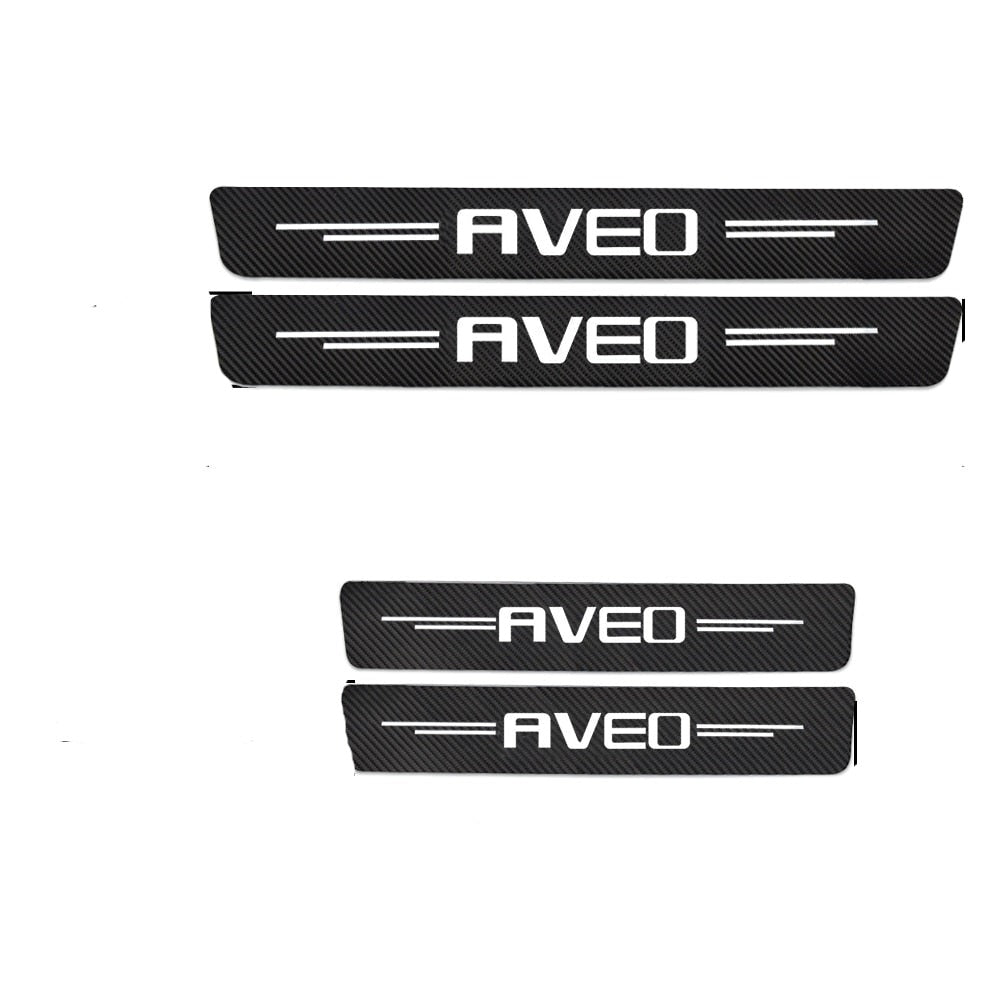 Etiqueta engomada del alféizar del umbral del coche 4-Set para Chevrolet Aveo T200 T250 T300 2004-22
