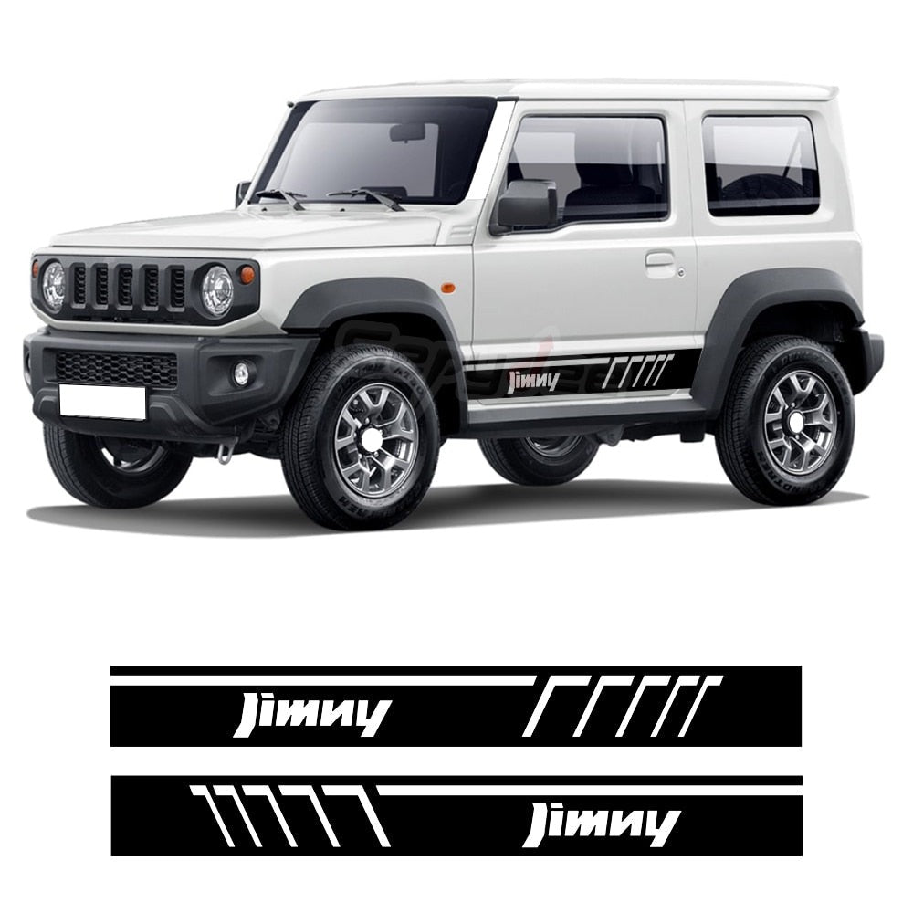 Autocollants de voiture en vinyle pour Suzuki Jimny-2pk, décoration à rayures pour jupe 