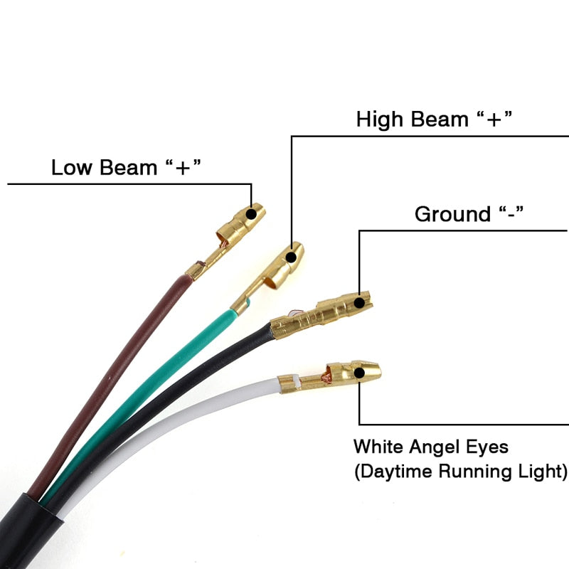 Lumière LED de moto 6.5 pouces, lampe pour Harley Sportster Racer Honda Yamaha Suzuki 