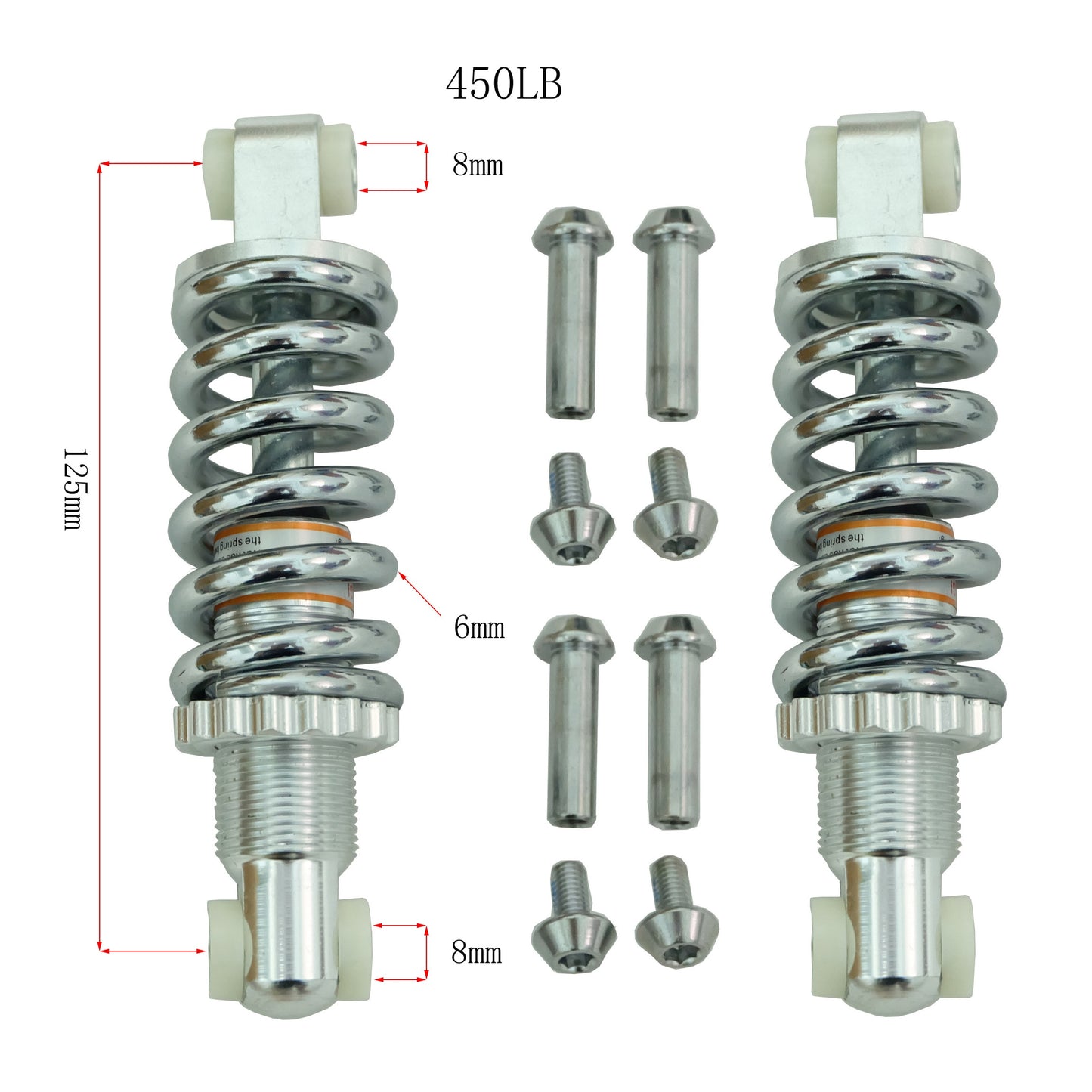 Suspensión trasera de muelle helicoidal para bicicleta de montaña MTB para motocicleta ebike 125 mm 450 lb