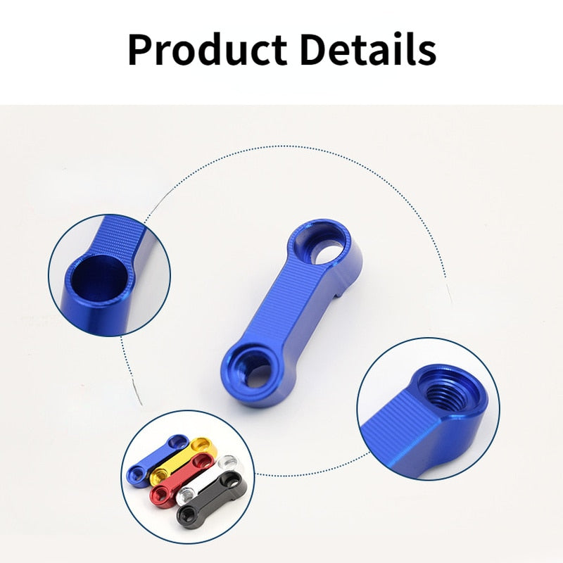 2 uds espejos retrovisores universales para motocicleta extensión elevador adaptador de extensión Base de transferencia frontal modificada soporte de ampliación