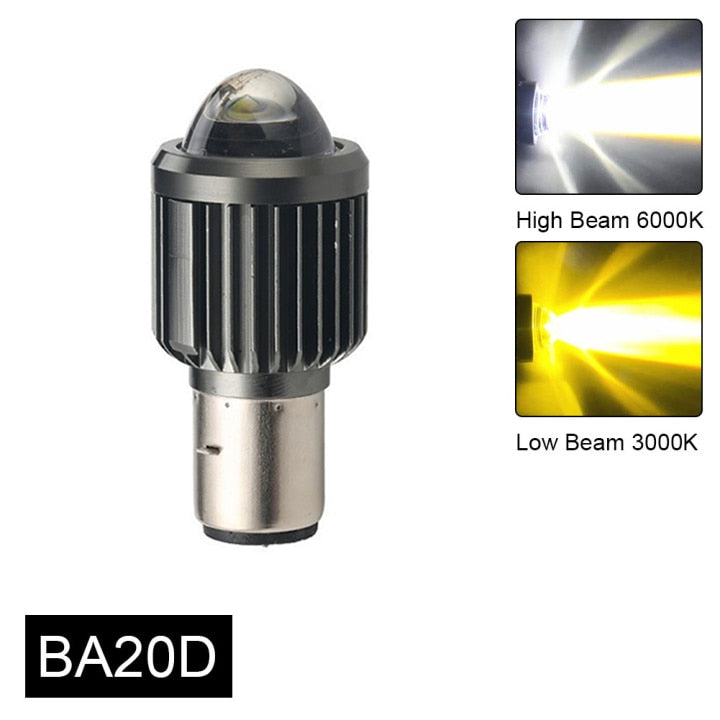 Motocicleta H4 BA20D 12V 12000LM LED luces faros Hi-Lo Beam