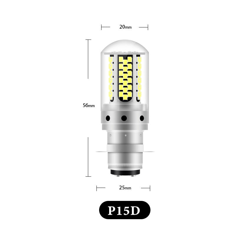 LED Light H4 BA20D P15D 12V 6000K for Motorbike Moped Scooter ATV headlights