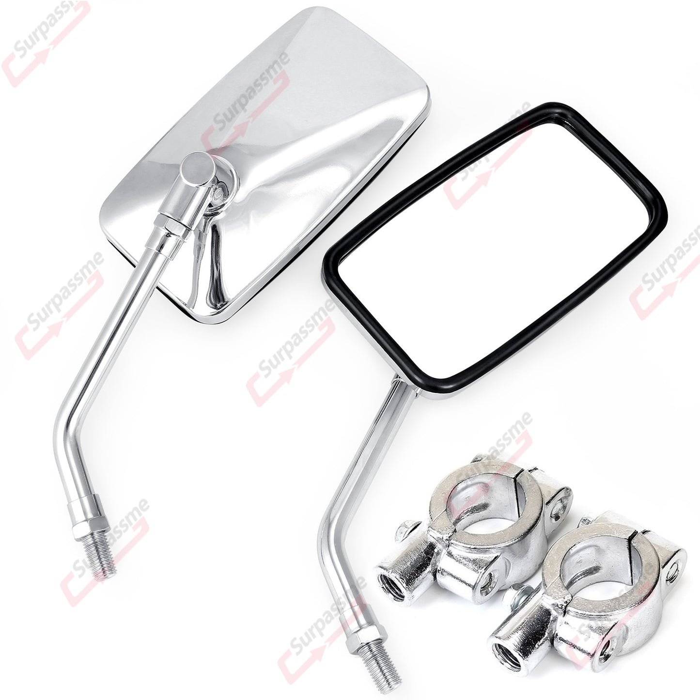 Motorcycle universal rearview mirrors chromed handles for ATVs E-bikes Scooters