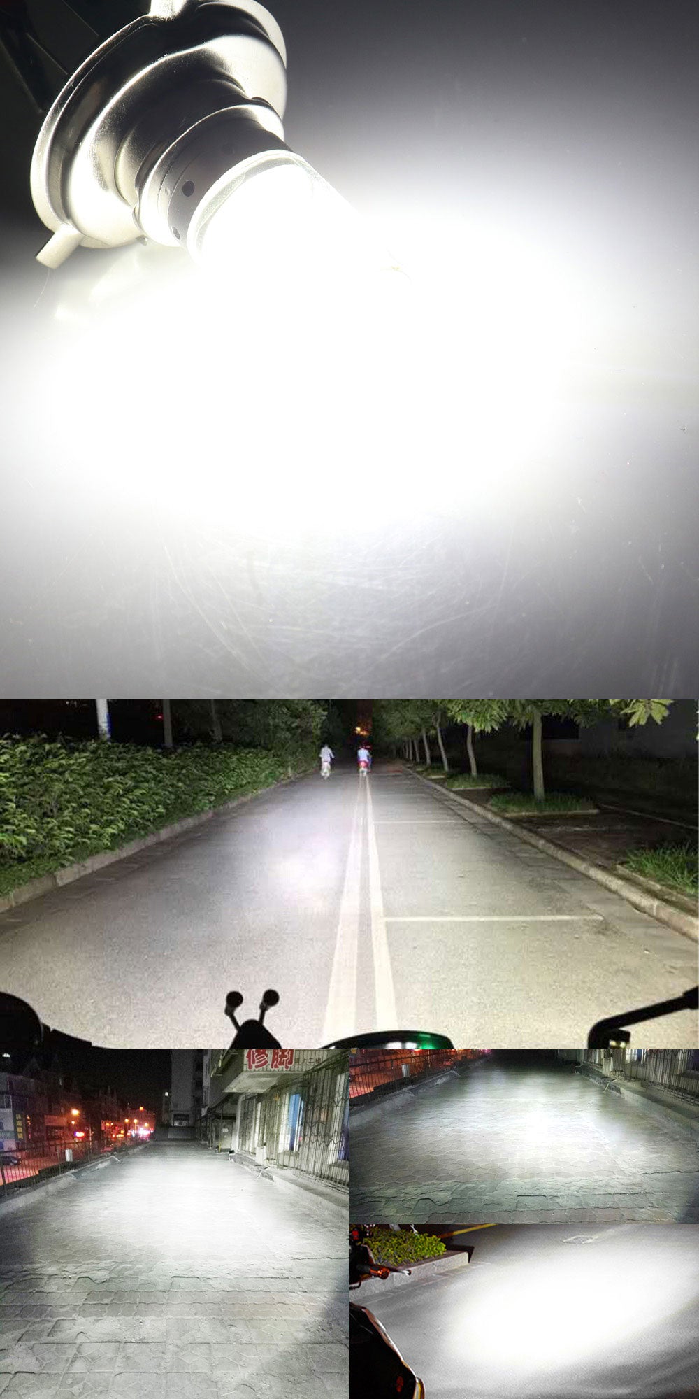 Luz LED H4 BA20D P15D 12V 6000K para moto ciclomotor Scooter ATV faros