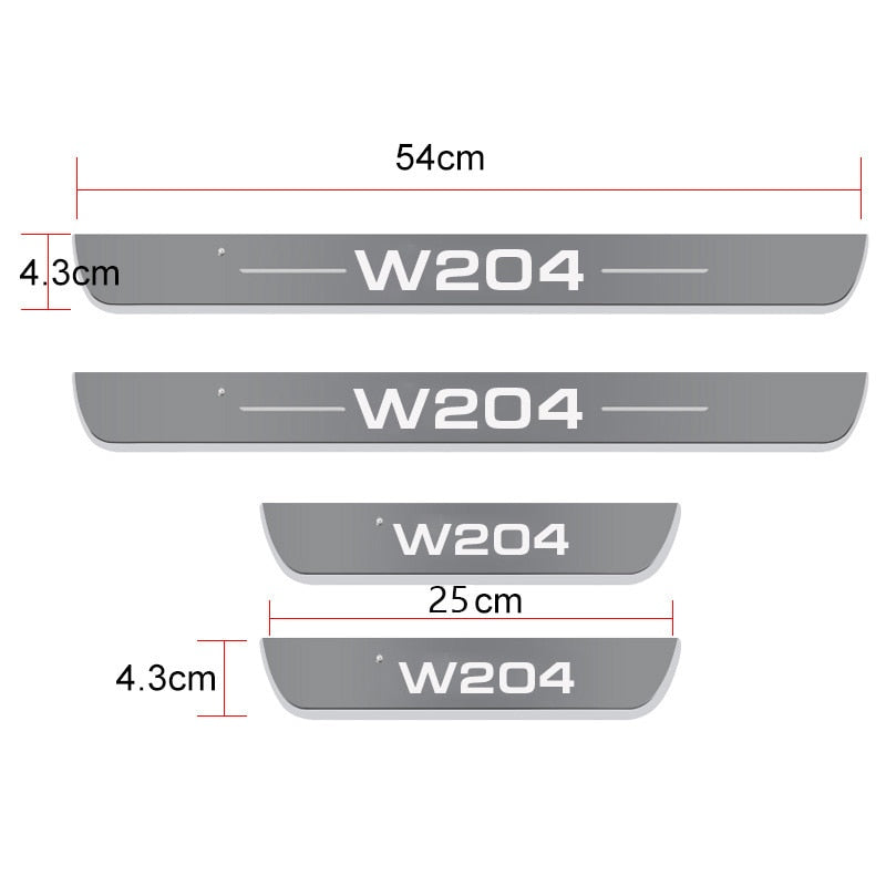 Autocollant LED de seuil éclairé pour voiture, pour Mercedes Benz W204 W212 W209 W214 W218 