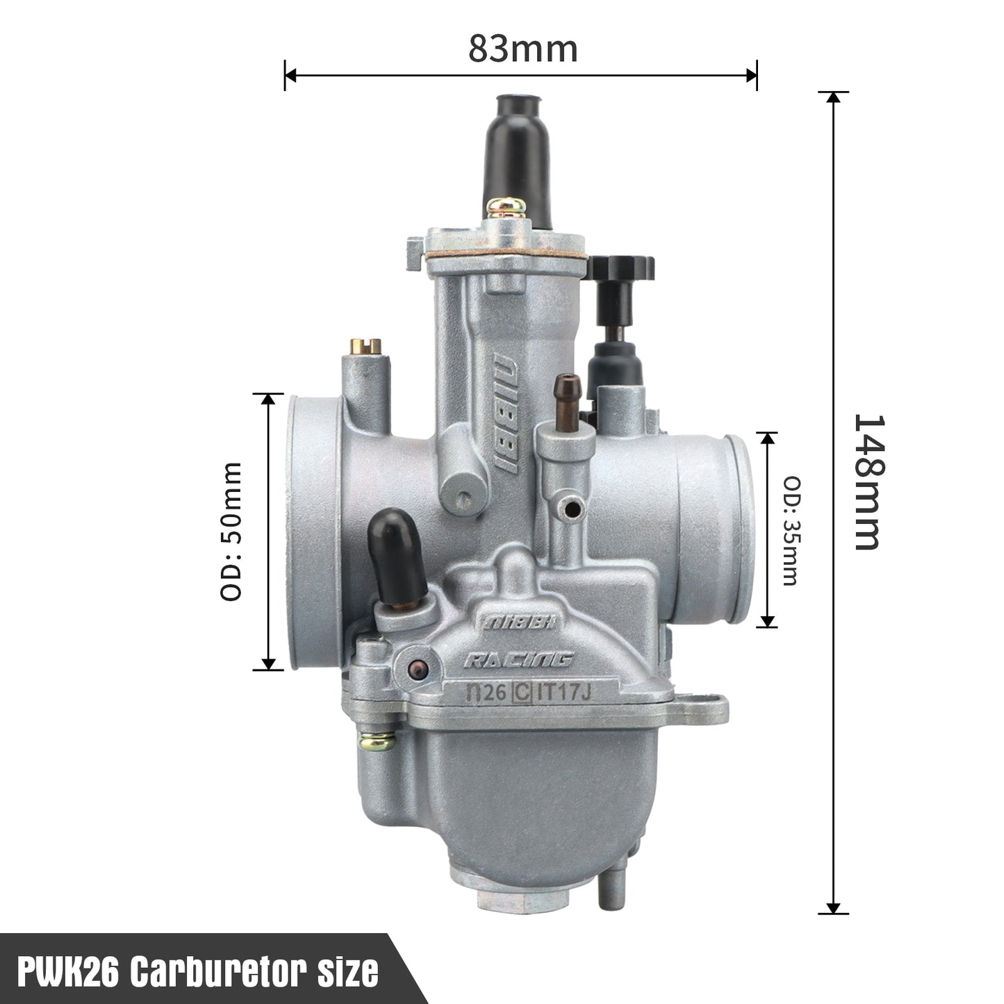 Carburateur moto 2T 4T PWK24-40mm avec jets pour Yamaha Suzuki Pit Dirt Bike