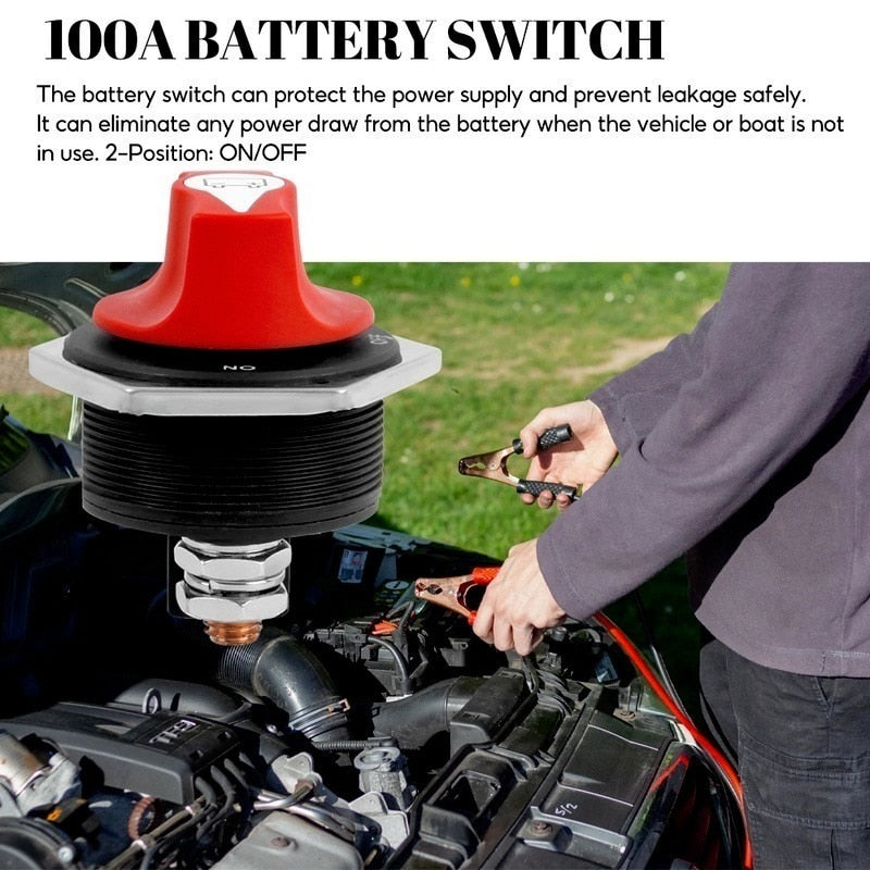 Interruptor de batería de coche Universal, desconexión rotativa, desconexión de energía de corte seguro para Auto, camión, motocicleta, barco, aislador de energía