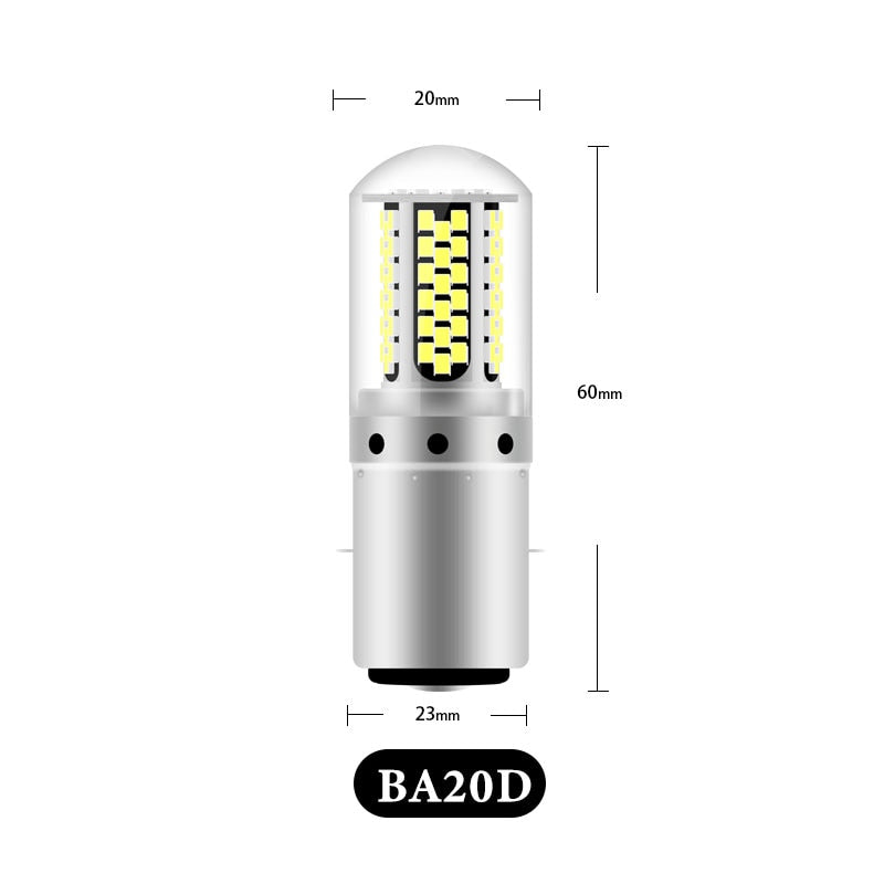 LED Light H4 BA20D P15D 12V 6000K for Motorbike Moped Scooter ATV headlights