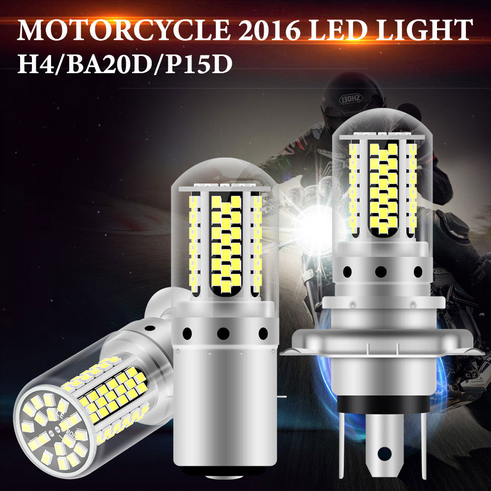 Luz LED H4 BA20D P15D 12V 6000K para moto ciclomotor Scooter ATV faros