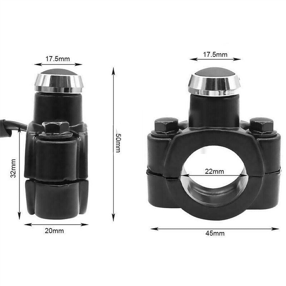 Interruptor de motocicleta Montaje en manillar Aleación de aluminio 22 mm 7-8 pulg.