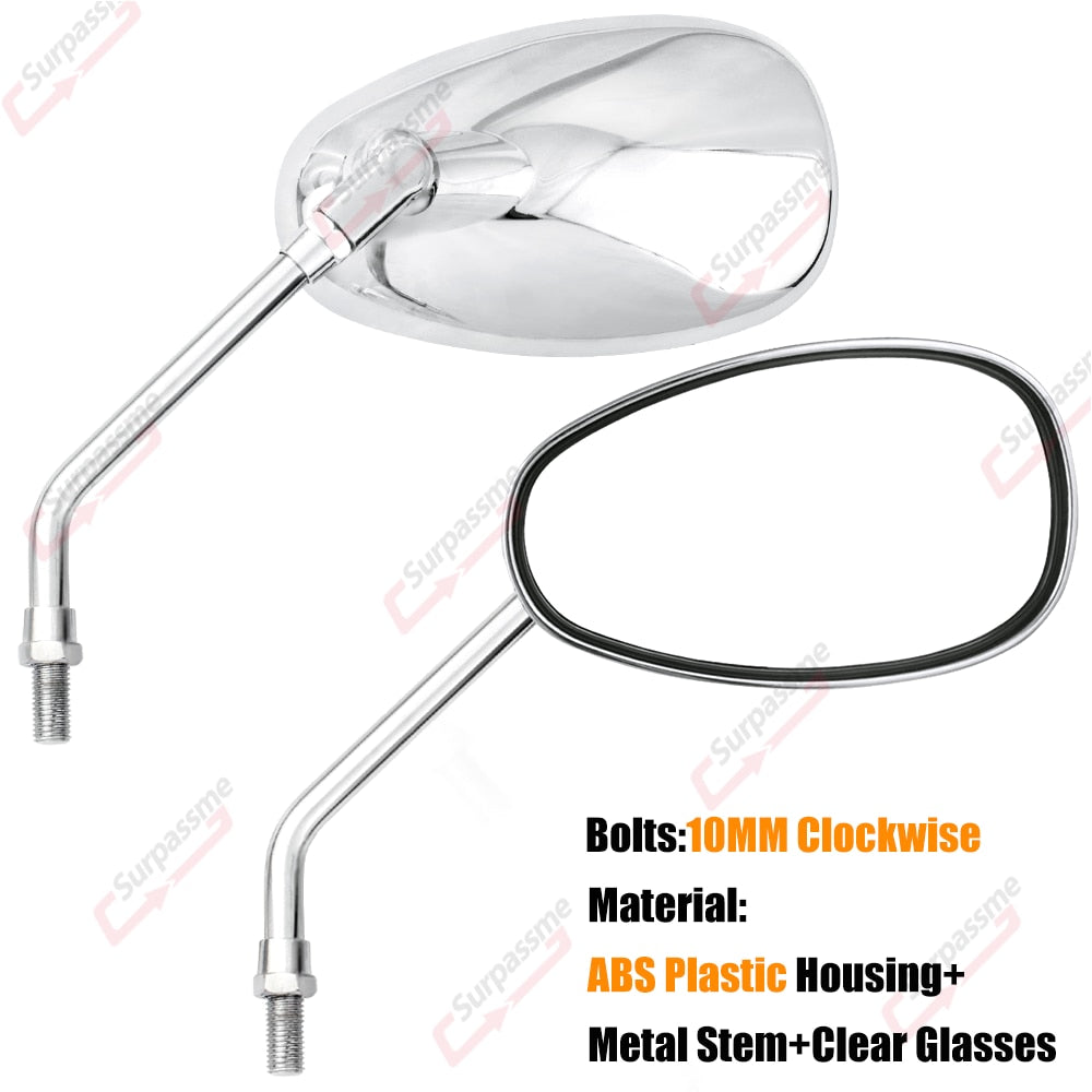 Motorcycle universal rearview mirrors chromed handles for ATVs E-bikes Scooters