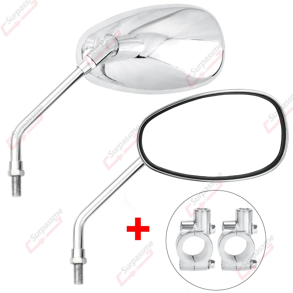 Motorcycle universal rearview mirrors chromed handles for ATVs E-bikes Scooters