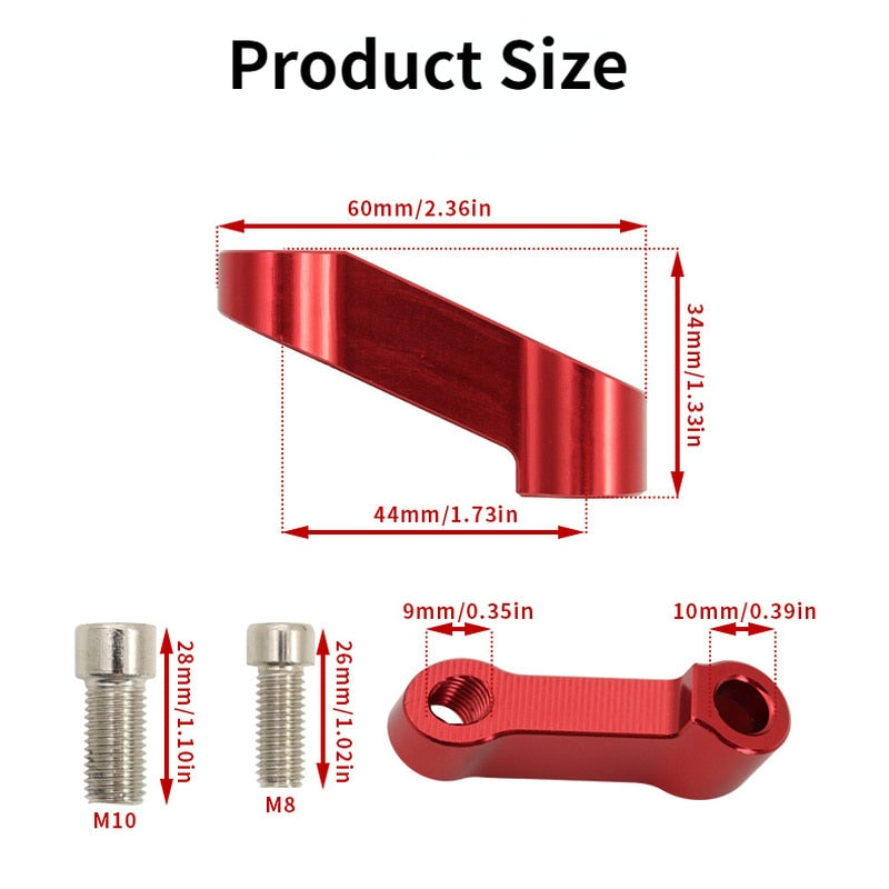 2 uds espejos retrovisores universales para motocicleta extensión elevador adaptador de extensión Base de transferencia frontal modificada soporte de ampliación