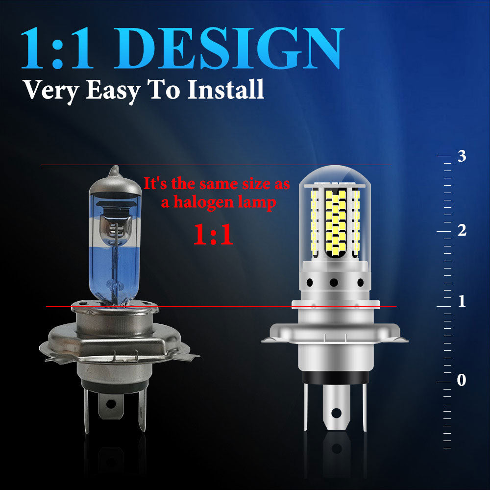 LED Light H4 BA20D P15D 12V 6000K for Motorbike Moped Scooter ATV headlights