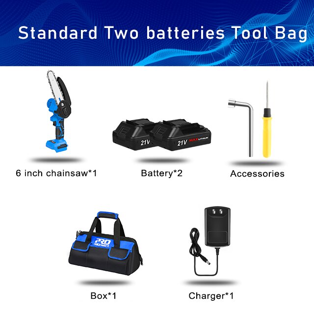 Prostormer 21v 6 In tronçonneuse-élagueuse à batterie sans balais avec batterie et chargeur